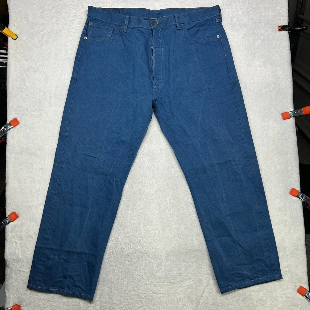 Levi's 501 Jeans Men's‎ Blue Denim High Rise Classic Straight Button Fly - 40X30